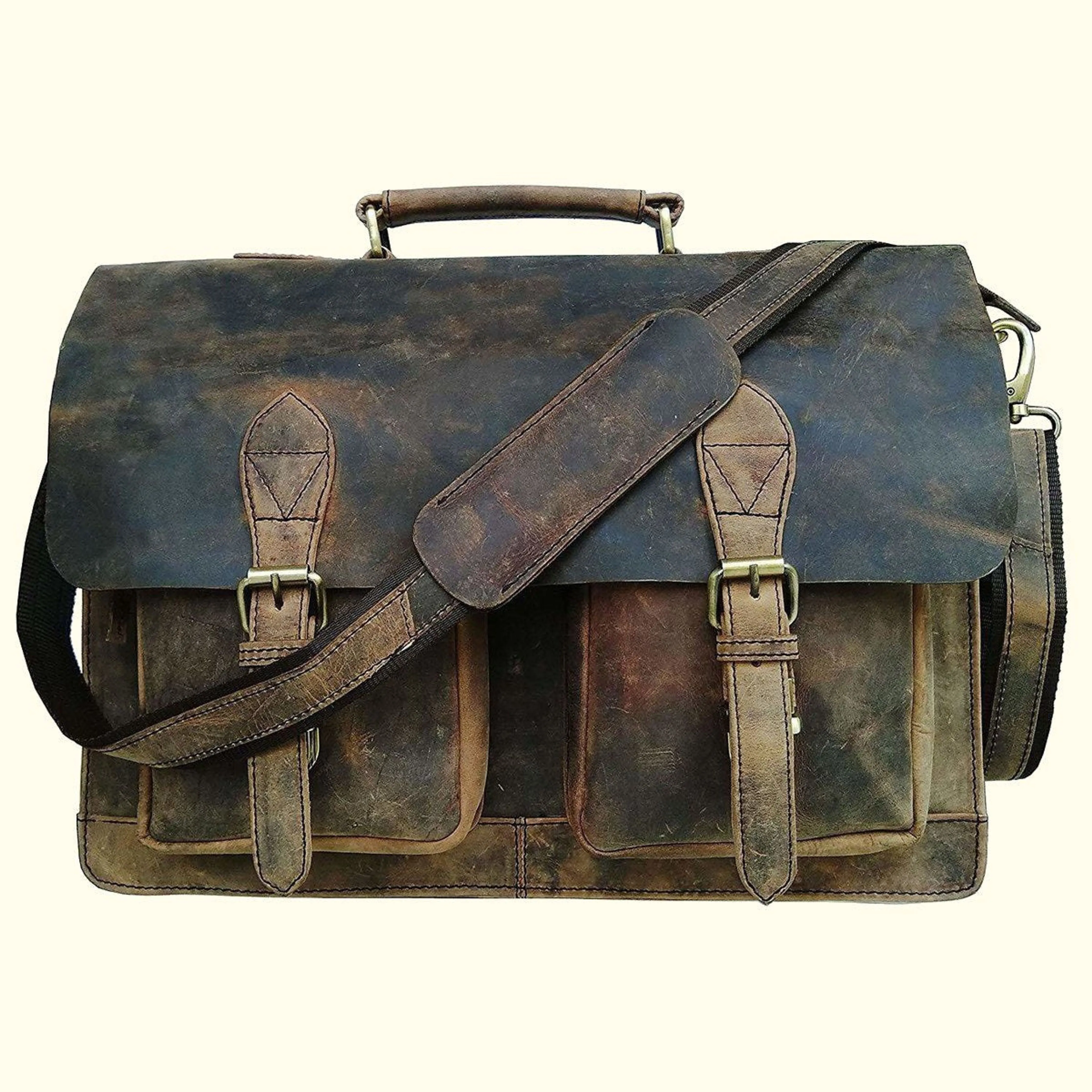 Retro Buffalo Leather Briefcase
