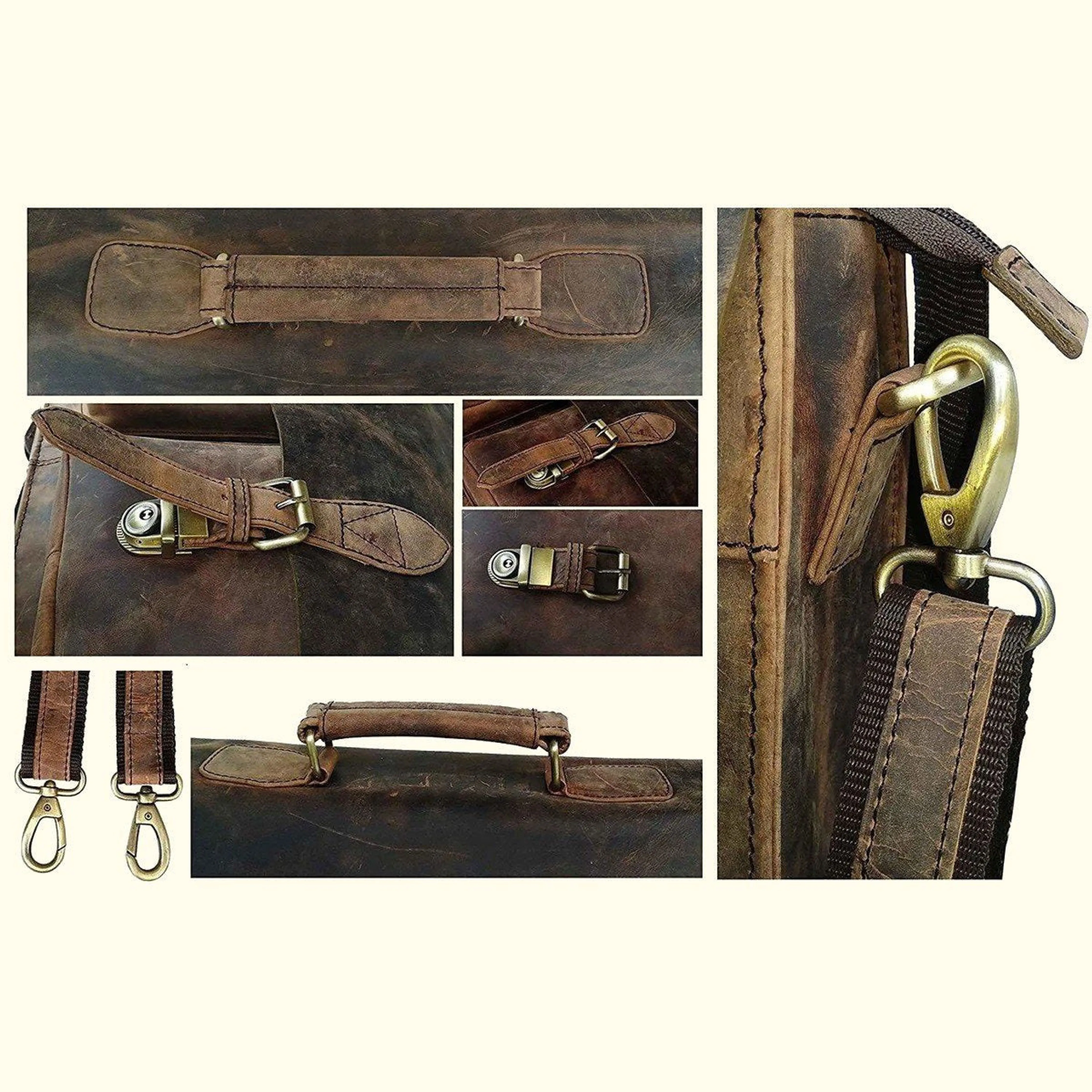 Retro Buffalo Leather Briefcase