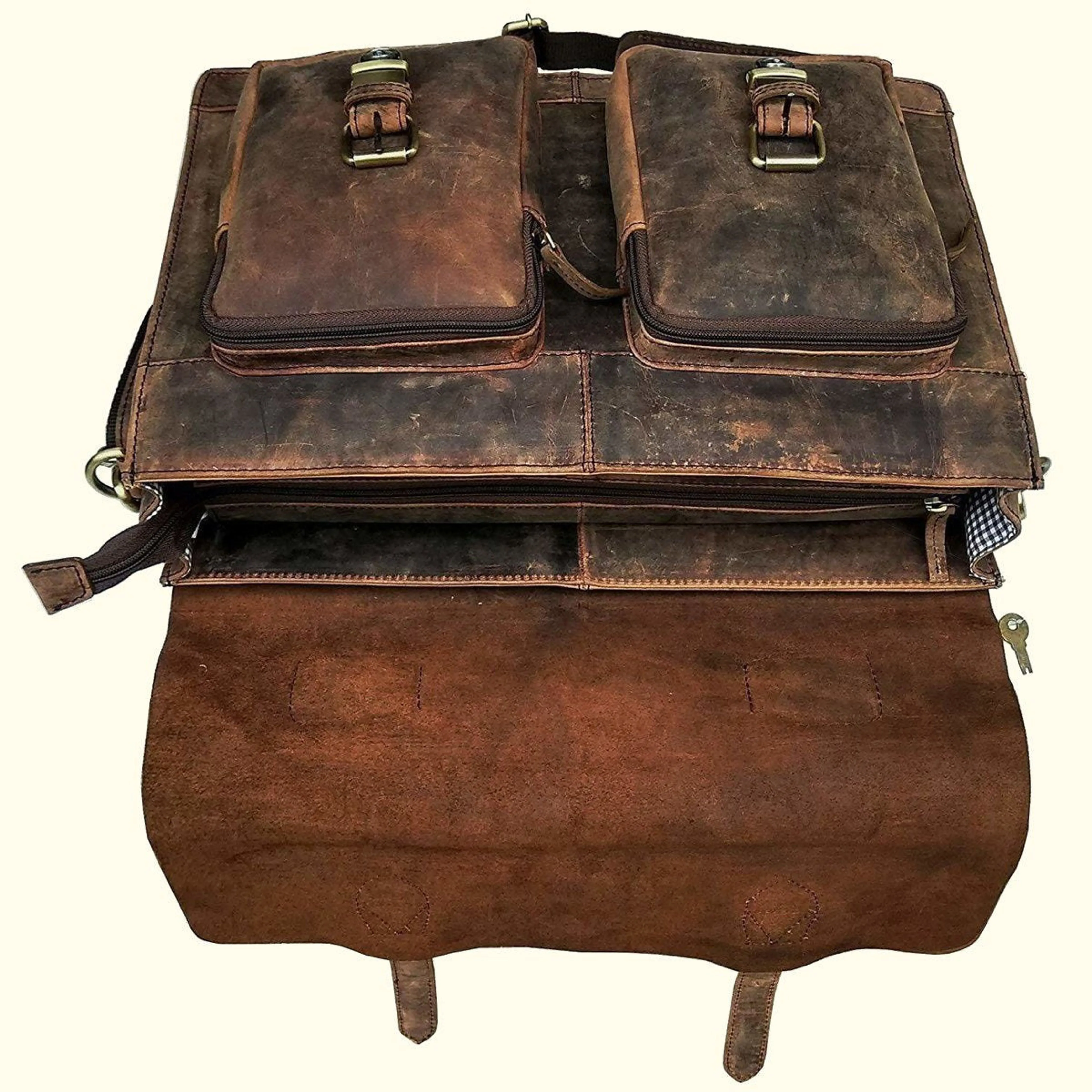 Retro Buffalo Leather Briefcase