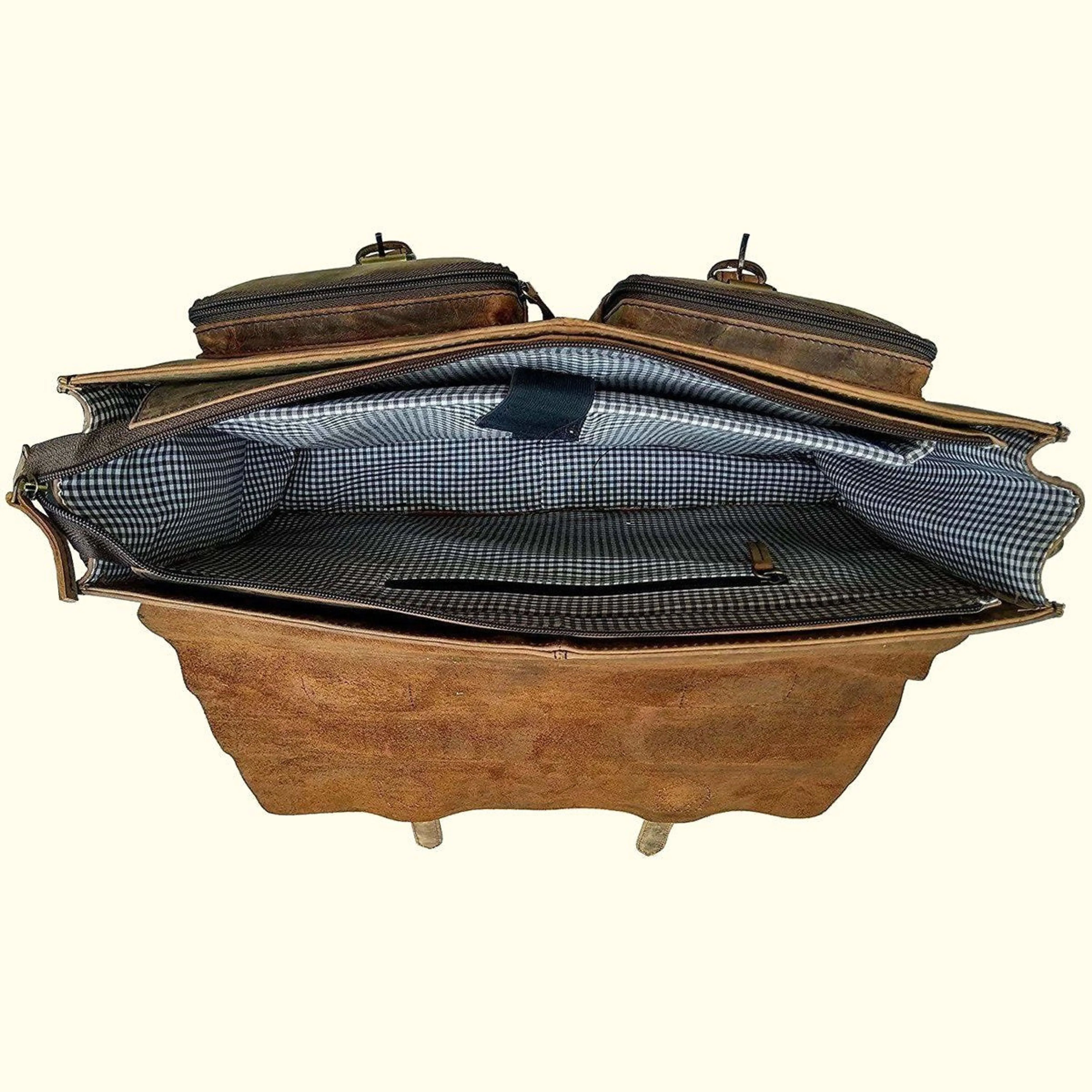Retro Buffalo Leather Briefcase