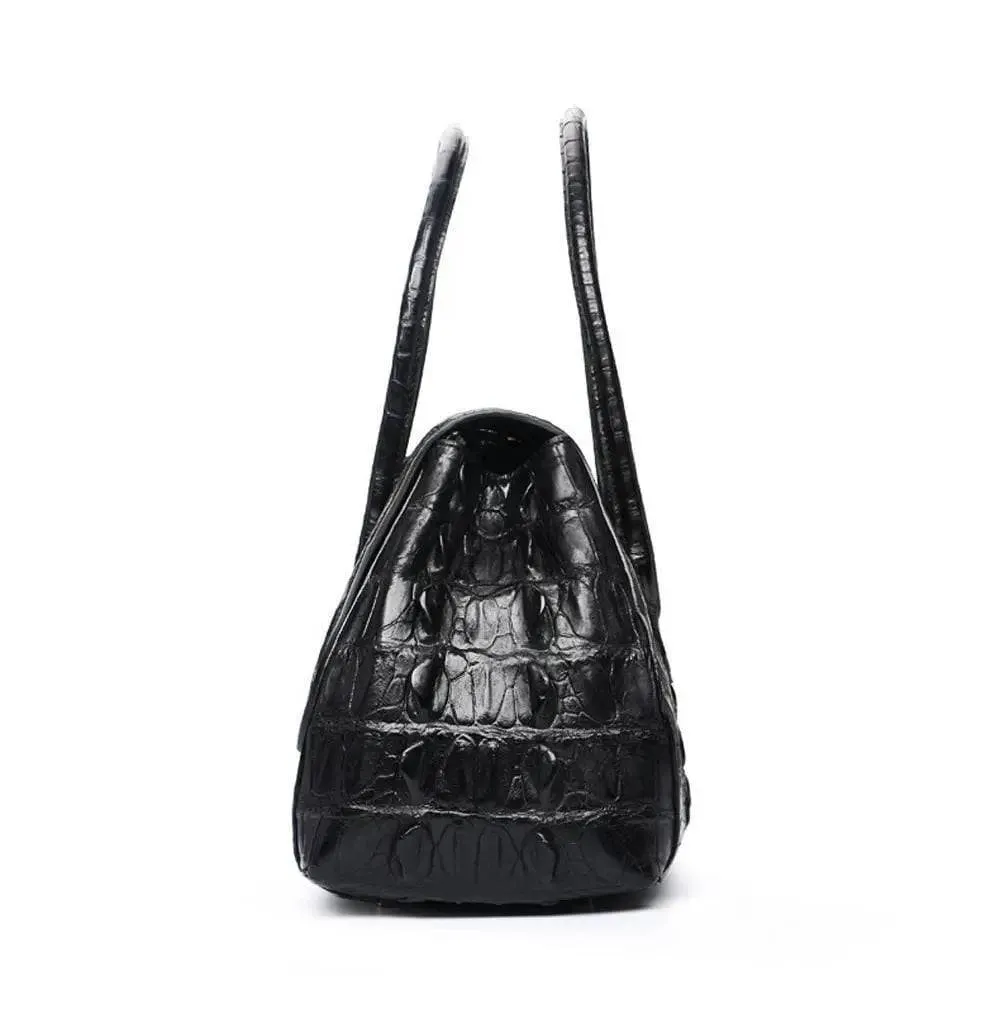 Rossie Viren Exotic Crocodile Leather Top Handle Satchel Shoulder  Bag For Women