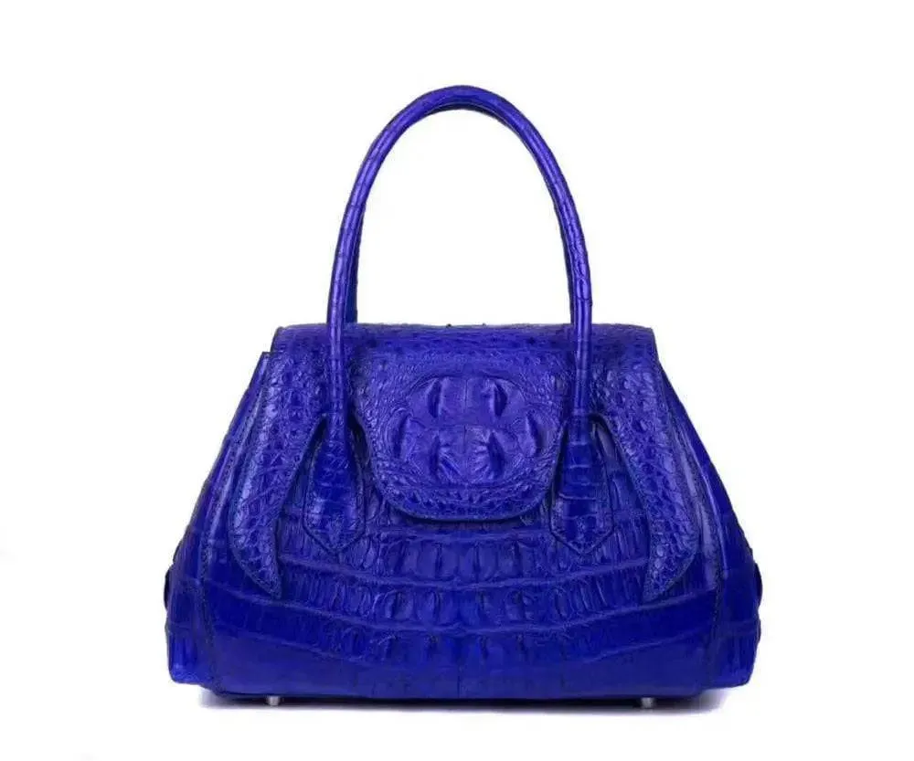 Rossie Viren Exotic Crocodile Leather Top Handle Satchel Shoulder  Bag For Women