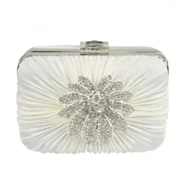 SERENA BRIDAL CRYSTAL WHITE CLUTCH PURSE WITH DIAMANTE