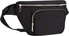 sportsnew Fanny Packs for Women,Large Waist Pack with Extra Extension Belt,Fashion Crossbody Belt Bags for Travel Walking Running Hiking Black