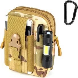 Tactical Waist Pouch MOLLE EDC Pouch Outdoor Man Waist Bag with Phone Belt Clip Holder Holster Carrying Pouch for Smartphone