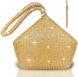TOPALL Rhinestone Purse Sparkly Bag Silver Diamond Purses for Women Upgrade Evening Prom Rhinestone Handbag Hobo Bag