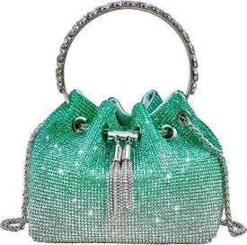 TOPALL Upgrade Rhinestone Evening Bag Bling Purse Sparkly Diamond Silver Clutch Purses for Women Party Club Wedding Prom