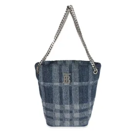 Trendy Inspired Burberry Blue Denim Small Lola Bucket Bag