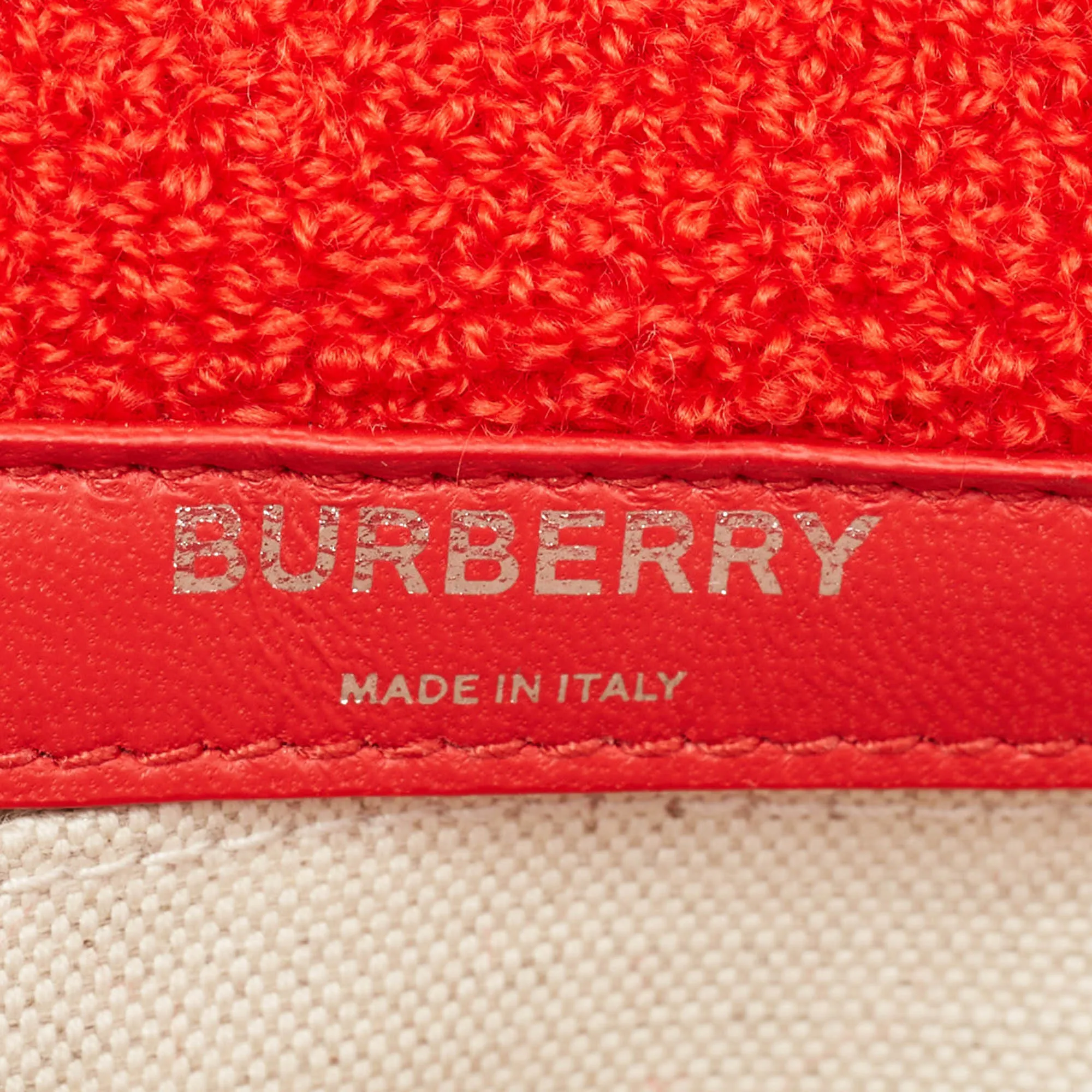 Trendy Inspired Burberry Red Terry Fabric Mini Love Lola Shoulder Bag
