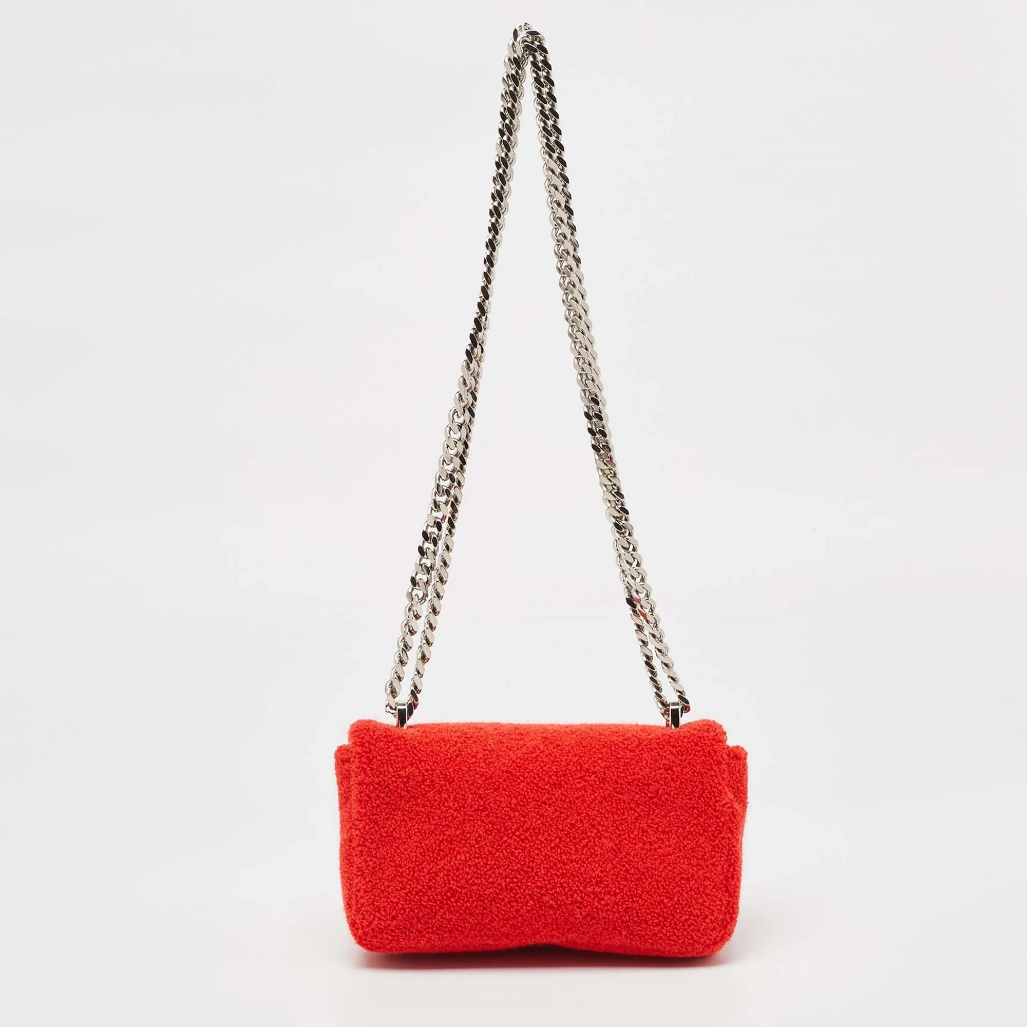 Trendy Inspired Burberry Red Terry Fabric Mini Love Lola Shoulder Bag