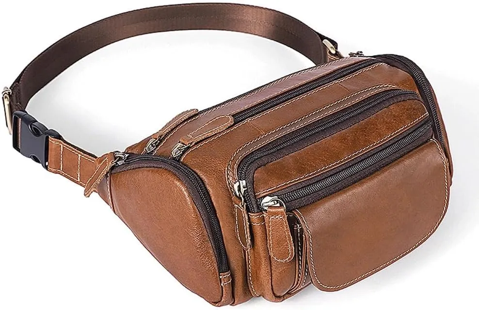 Vintage Large Capacity Outdoor Fanny Pack Crossbody Bag Shoulder(B)