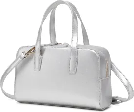 Women's Boston Bowler Top Handle Satchel Bag with Detachable Crossbody Strap