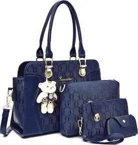 Women's Fashion Handbags Tote Bags Shoulder Bag Top Handle Satchel Purse Set 4pcs