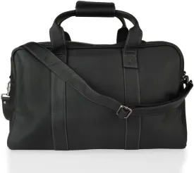 Woodland Leathers Black Medium Travel Holdall 20.0" Central Zip Compartment Adjustable Shoulder Strap