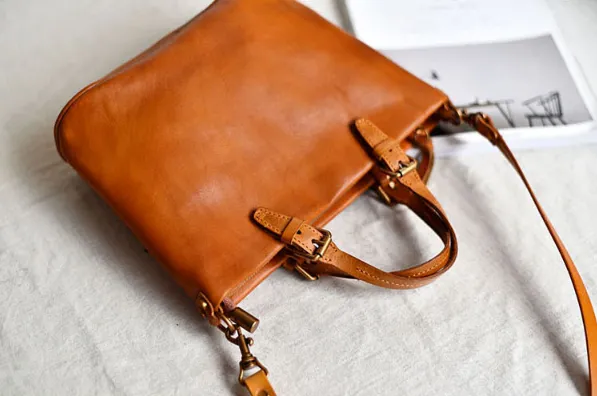 YAAGLE Women Street-chic Tanned Leather Handbag Tote YG57