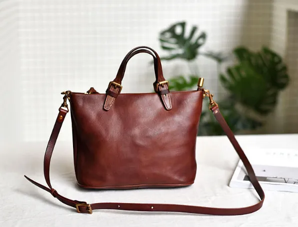 YAAGLE Women Street-chic Tanned Leather Handbag Tote YG57