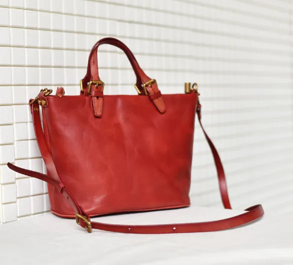YAAGLE Women Street-chic Tanned Leather Handbag Tote YG57