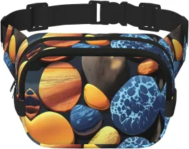 Yellow pebbles Printed fashionable waist bag, unisex messenger bag, fashionable travel waist bag